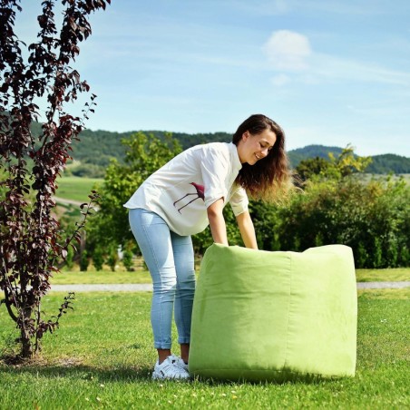 sedací vak hruška semišová zelená