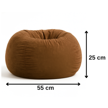 EMI_barna_velúr_babzsákfotel_gömb_formájú