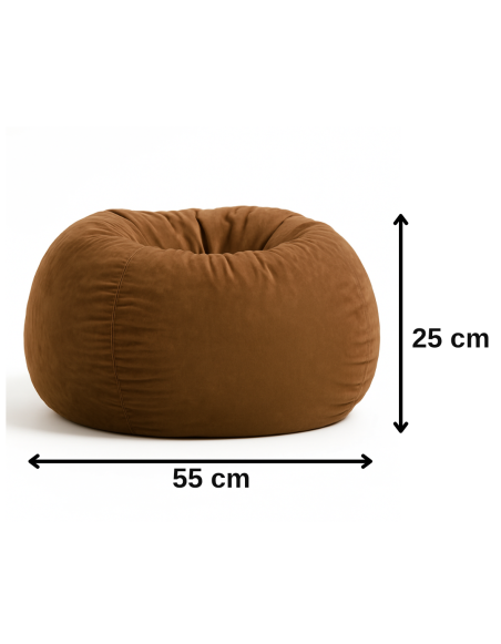 EMI_barna_velúr_babzsákfotel_gömb_formájú