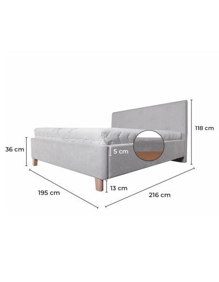 PULSAR kárpitozott ágy + rácsos rács + matrac EMI