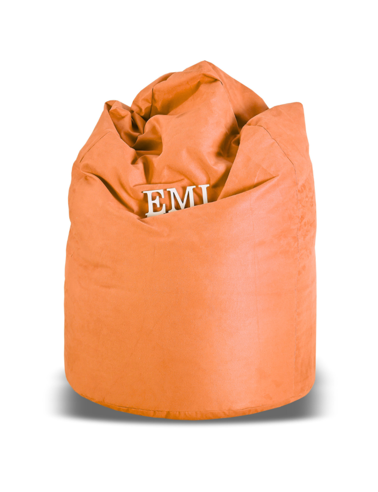 EMI Körte alakú tégla színű velúr babzsákfotel