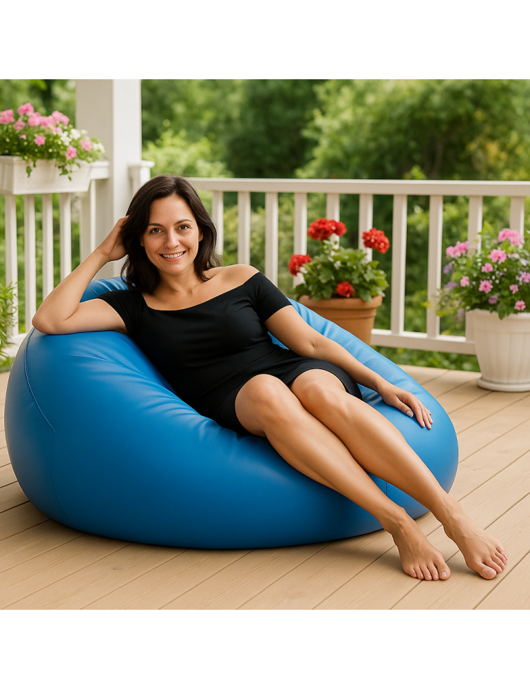 EMI kék színű műbőr babzsákfotel