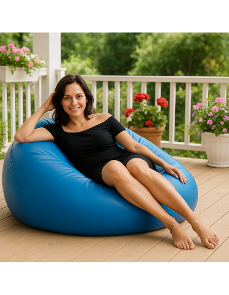 EMI kék színű műbőr babzsákfotel