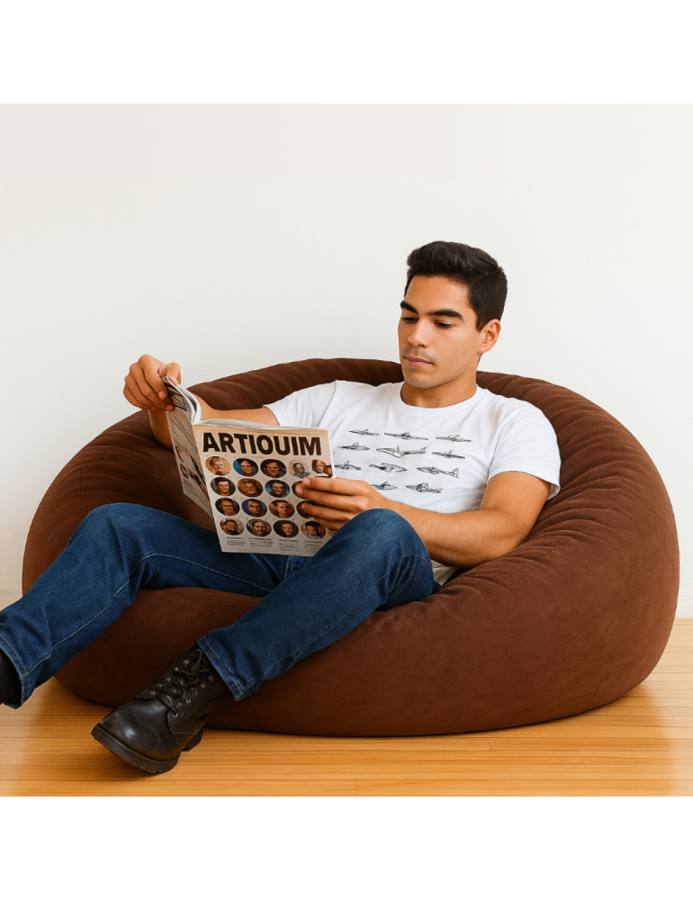 EMI gömb formájú sötétbarna velúr babzsákfotel EMI gömb formájú sötétbarna velúr babzsákfotel