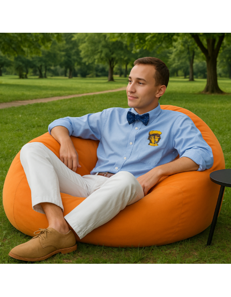 EMI gömb formájú narancssárga velúr babzsákfotel