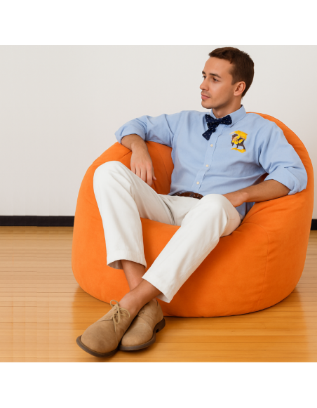 EMI gömb formájú narancssárga velúr babzsákfotel