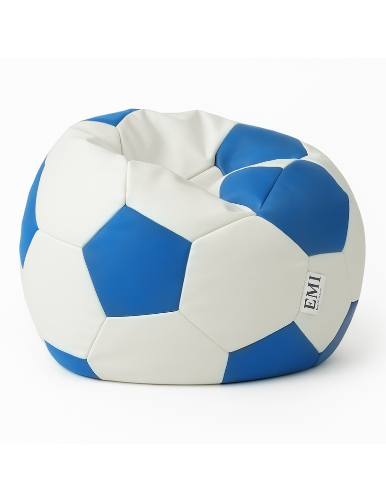 EMI focilabda mintás fehér-kék műbőr babzsákfotel EMI focilabda mintás fehér-kék műbőr babzsákfotel