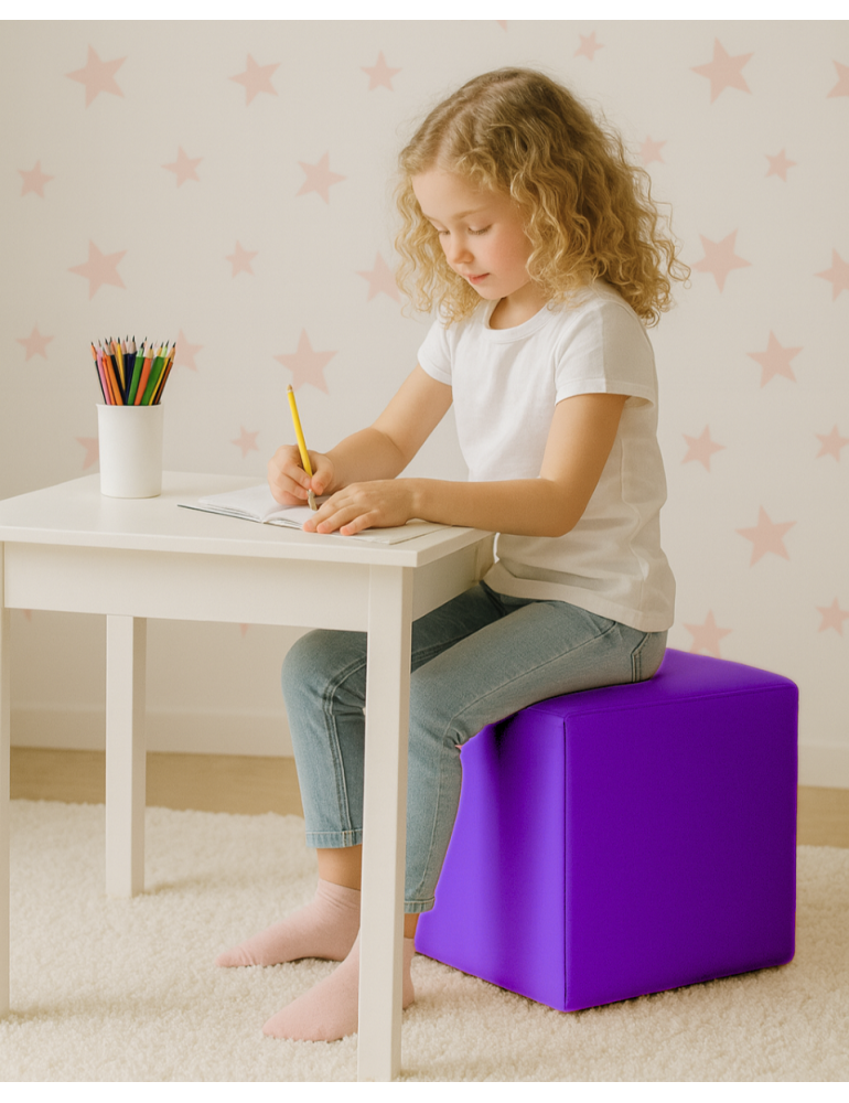 EMI kocka alakú lila műbőr babzsákfotel EMI kocka alakú lila műbőr babzsákfotel