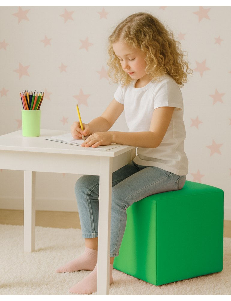 EMI kicsi kocka alakú zöld műbőr babzsákfotel EMI kicsi kocka alakú zöld műbőr babzsákfotel