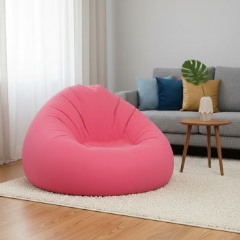 EMI óriás golyó alakú rózsaszín műbőr babzsákfotel