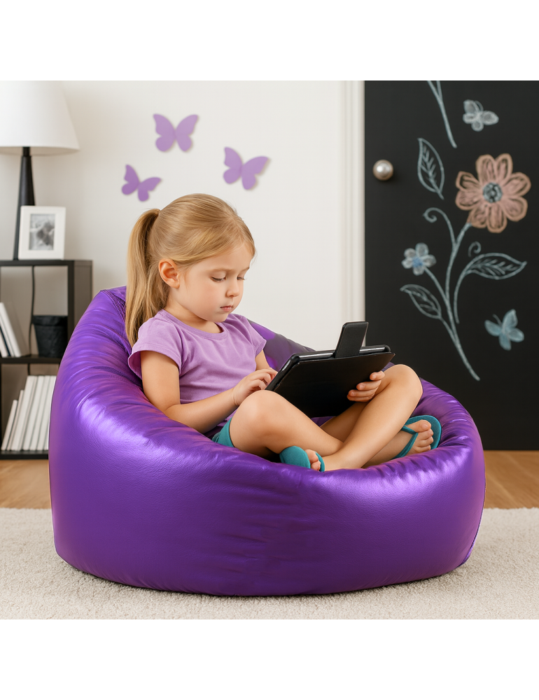 EMI golyó alakú lila műbőr babzsákfotel