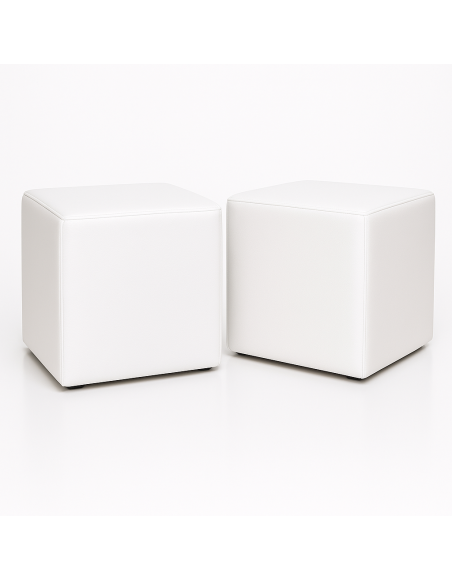 EMI kocka alakú fehér műbőr babzsákfotel