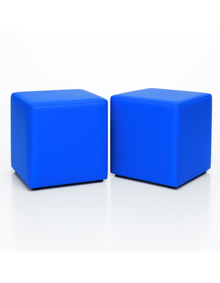 EMI kocka alakú kék műbőr babzsákfotel