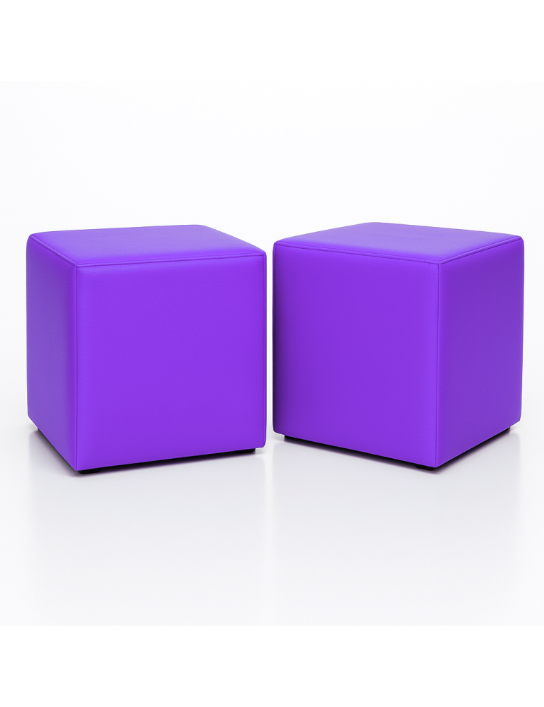 EMI kocka alakú lila műbőr babzsákfotel