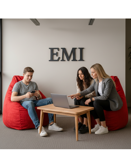 EMI Körte alakú piros színű velúr babzsákfotel