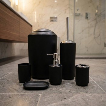 EMI Levi fekete fürdőszoba kiegészítő szett