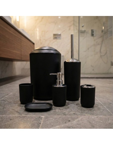 EMI Levi fekete fürdőszoba kiegészítő szett