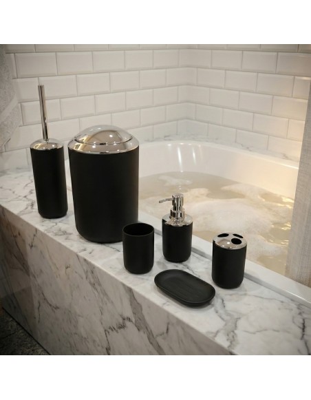 EMI Levi fekete fürdőszoba kiegészítő szett