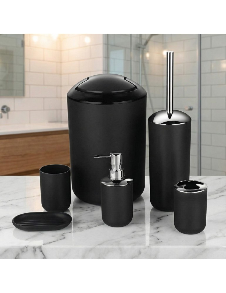 EMI Levi fekete fürdőszoba kiegészítő szett