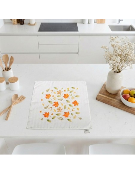 EMI Ősz fehér damaszt terítő 40x40 cm