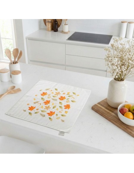 EMI Ősz fehér damaszt terítő 40x40 cm