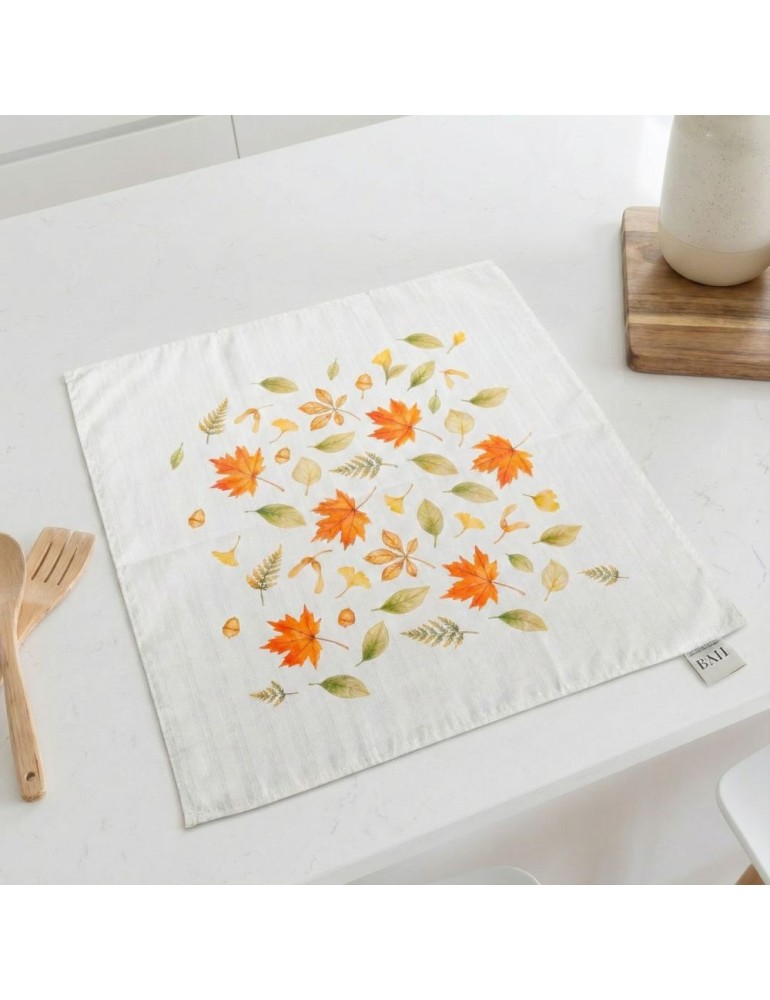 EMI Ősz fehér damaszt terítő 40x40 cm