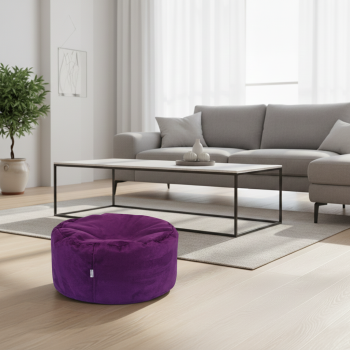 EMI gömb formájú lila velúr babzsákfotel