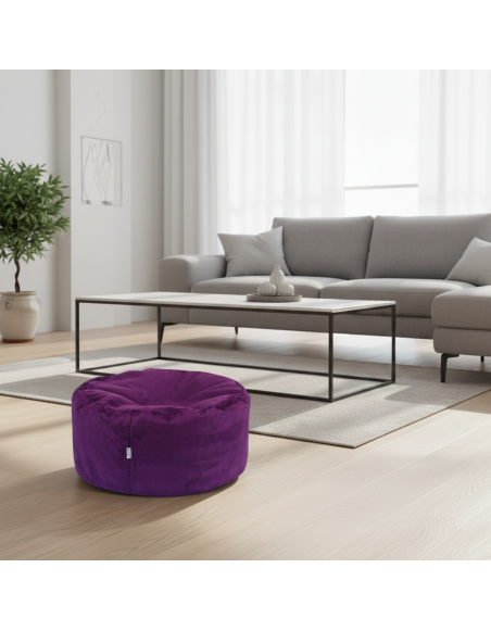 EMI gömb formájú lila velúr babzsákfotel