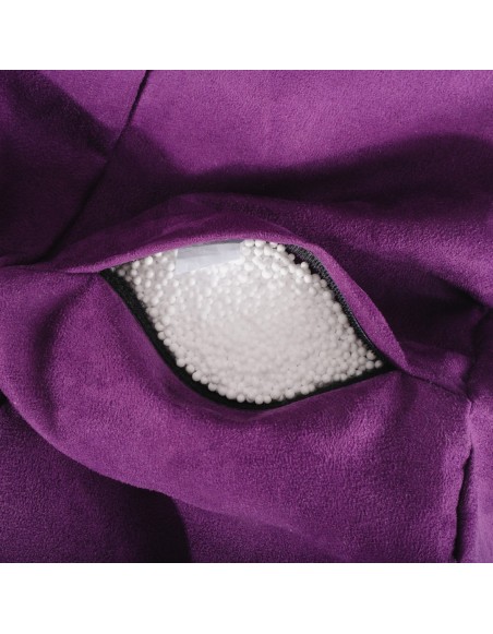 EMI gömb formájú lila velúr babzsákfotel