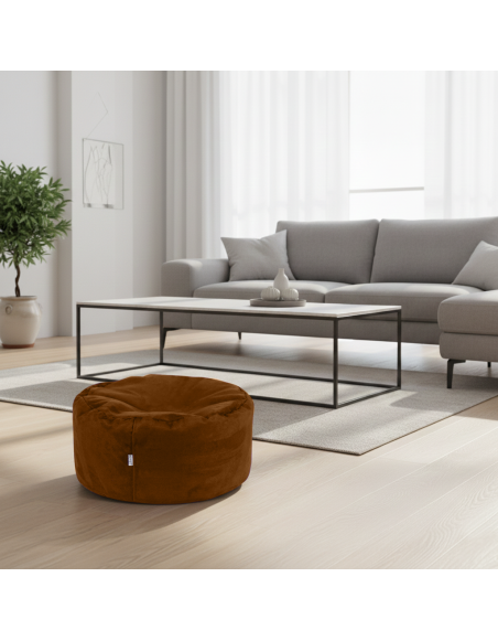 EMI gömb formájú barna velúr babzsákfotel