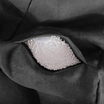EMI gömb formájú fekete velúr babzsákfotel