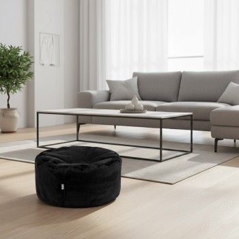 EMI gömb formájú fekete velúr babzsákfotel