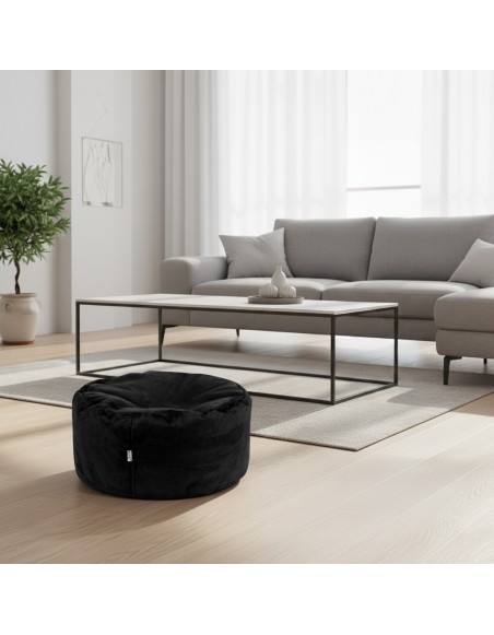 EMI gömb formájú fekete velúr babzsákfotel