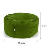 EMI gömb formájú zöld velúr babzsákfotel 80 liter