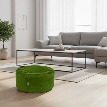 EMI Gömb formájú zöld velúr babzsák fotel 80 liter