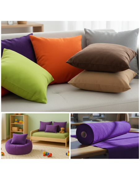 EMI lila színű velúr méteráru S7