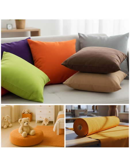 EMI narancssárga színű velúr méteráru S9