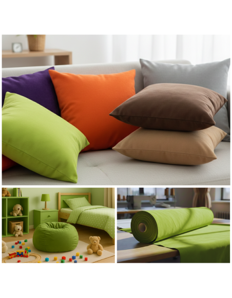 EMI zöld színű velúr méteráru S6