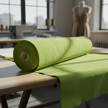 EMI zöld színű velúr méteráru S6