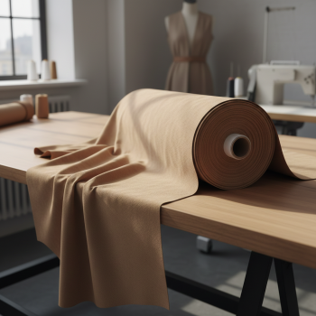 EMI világosbarna színű velúr méteráru S5