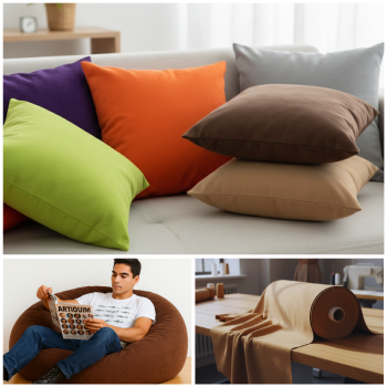 EMI világosbarna színű velúr méteráru S5