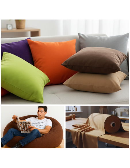 EMI világosbarna színű velúr méteráru S5