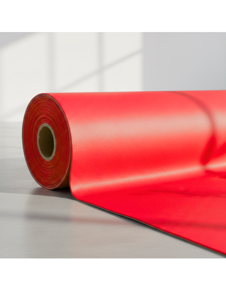 EMI piros műbőr méteráru