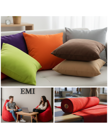 EMI piros színű velúr méteráru S8