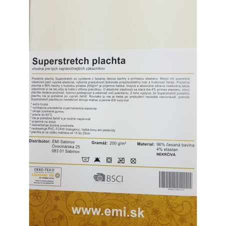 Plachta posteľná prírodná superstretch EMI