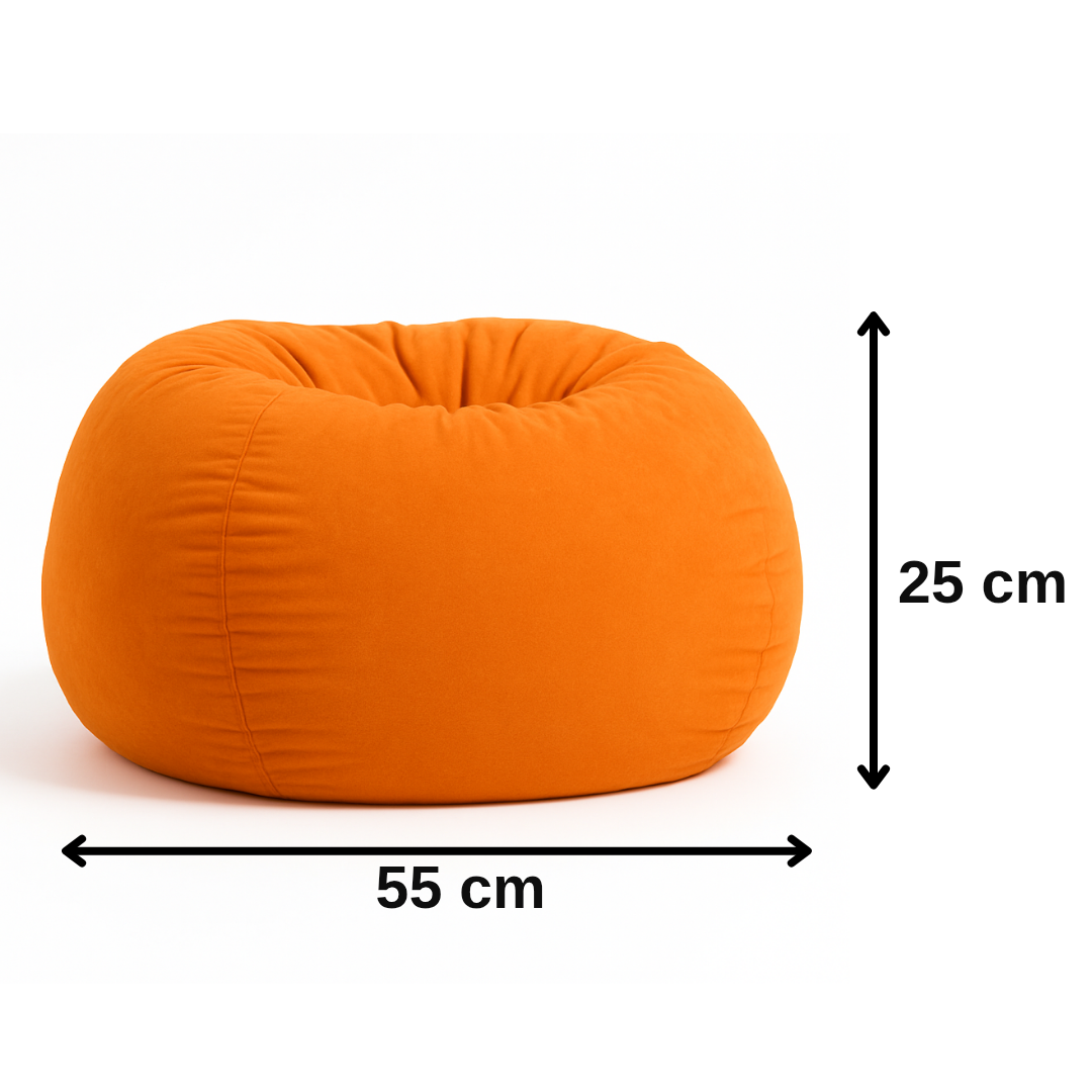 EMI gömb formájú narancssárga velúr babzsákfotel