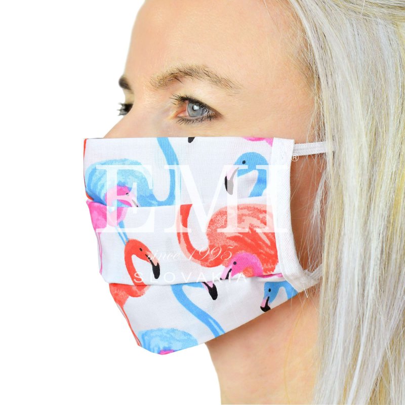 pamut szájmaszk flamingók mintájával